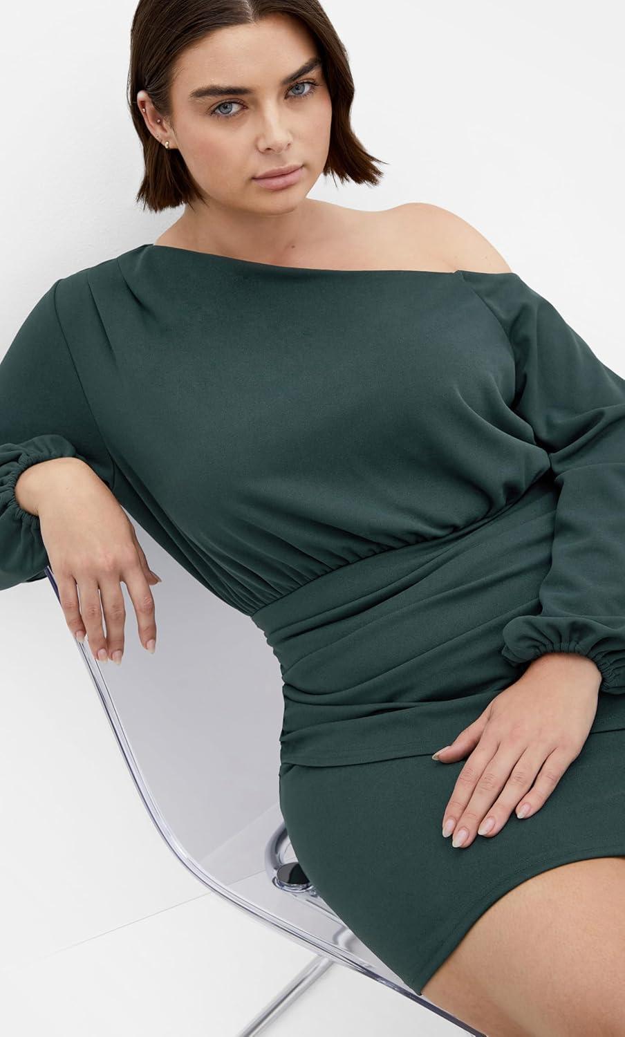 image:imageCity Chic Womens Plus Size Cocktail Dress Alysia Mini DressForest