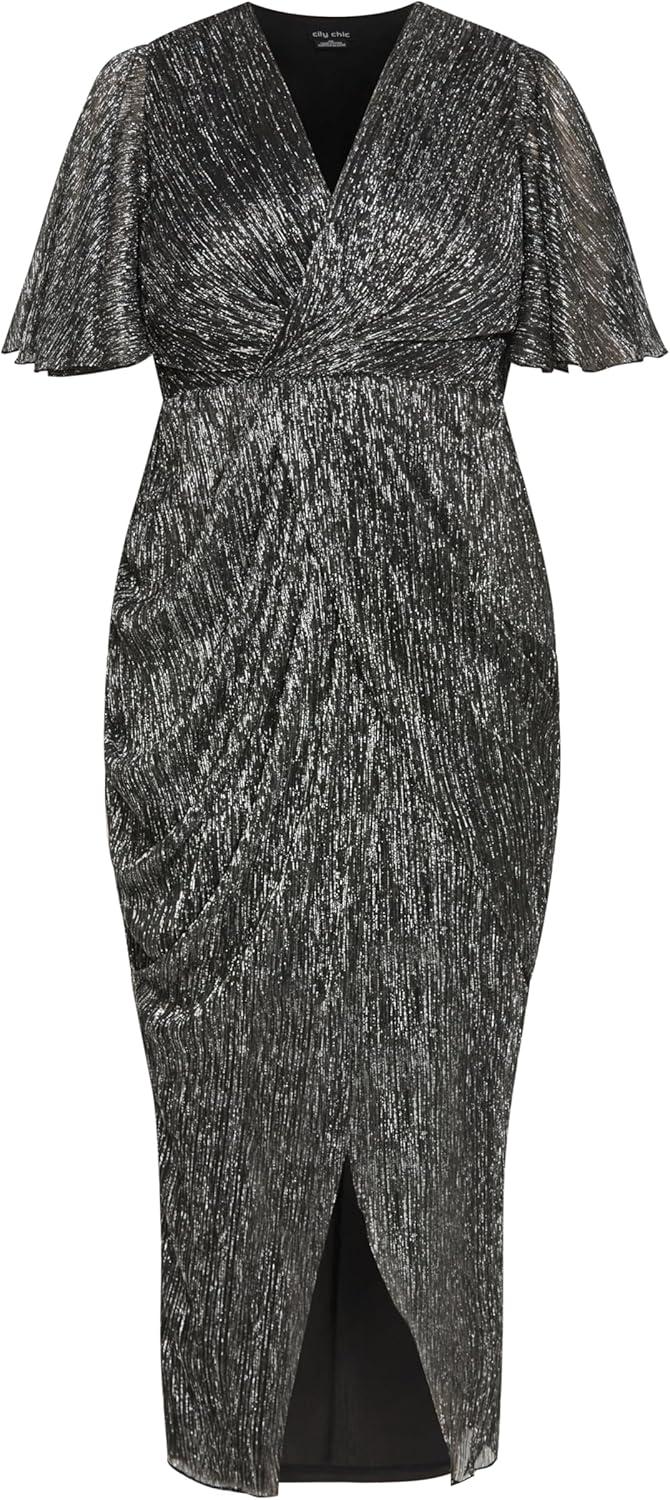 image:imageCity Chic Womens Plus Size Cocktail Dress Lily Sparkle MaxiBlack