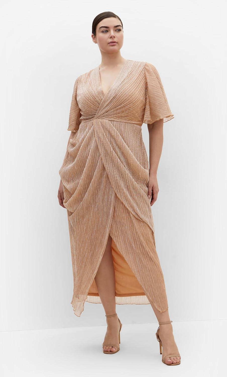 image:imageCity Chic Womens Plus Size Cocktail Dress Lily Sparkle MaxiSoft Blush