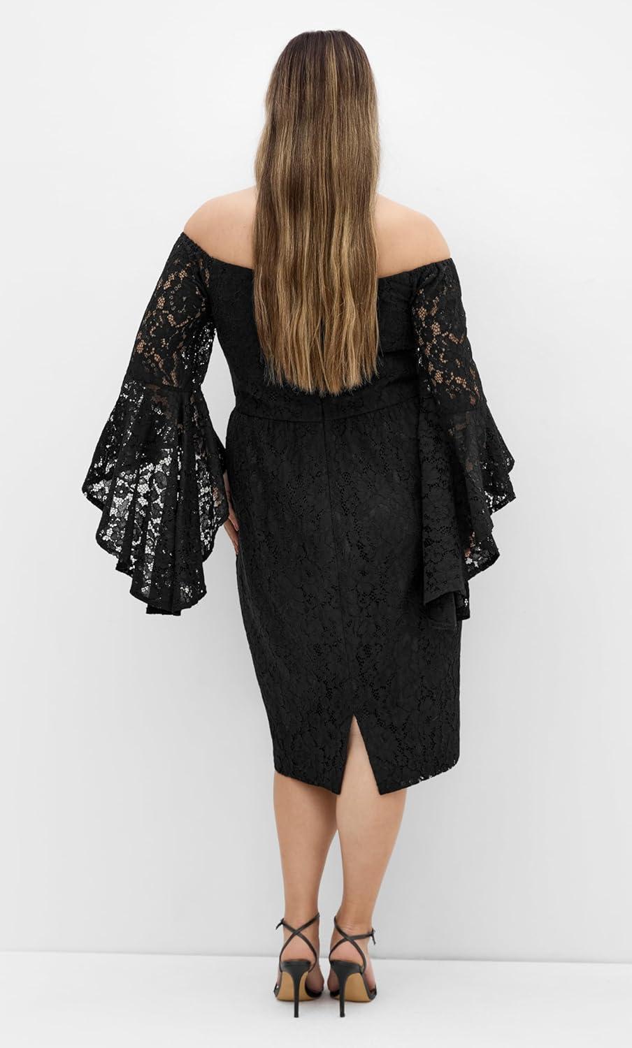 image:imageCity Chic Womens Plus Size Cocktail Dress Mystic LaceBlack