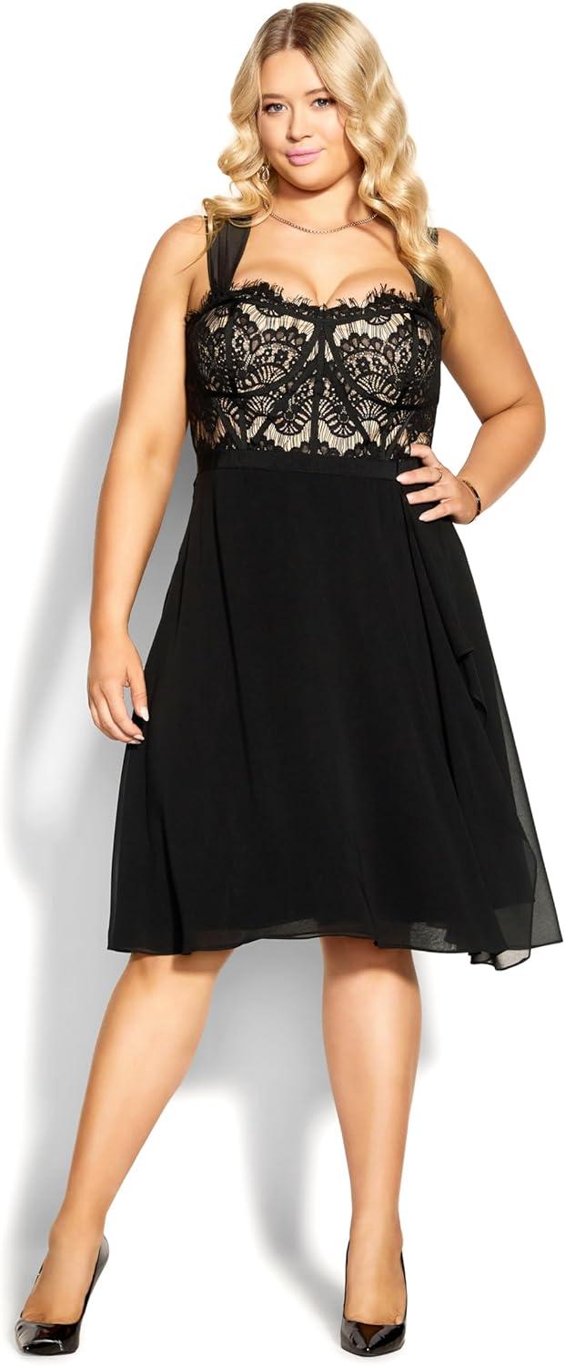 image:imageCity Chic Womens Plus Size Dress Eyelash EvieBlack