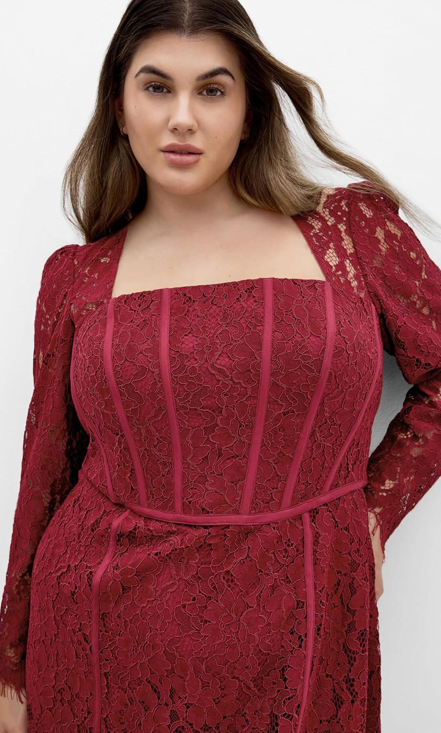 image:imageCity Chic Womens Plus Size Dress Valentine LaceRuby