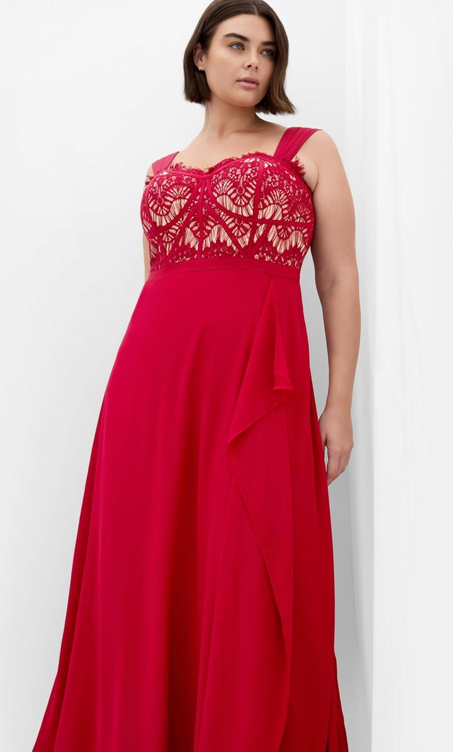 image:imageCity Chic Womens Plus Size Maxi Cocktail Dress Sweet EvieRed