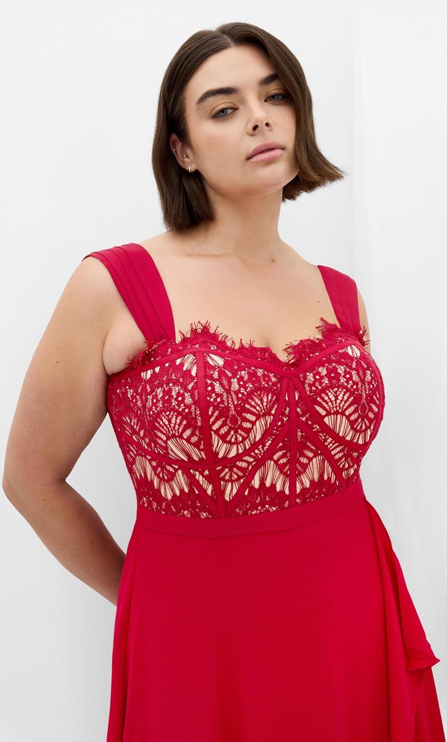 image:imageCity Chic Womens Plus Size Maxi Cocktail Dress Sweet EvieRed