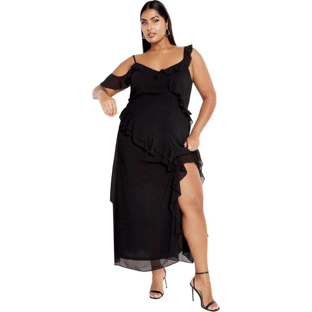 image:imageCITY CHIC Womens Ruffle Love Maxi Dress