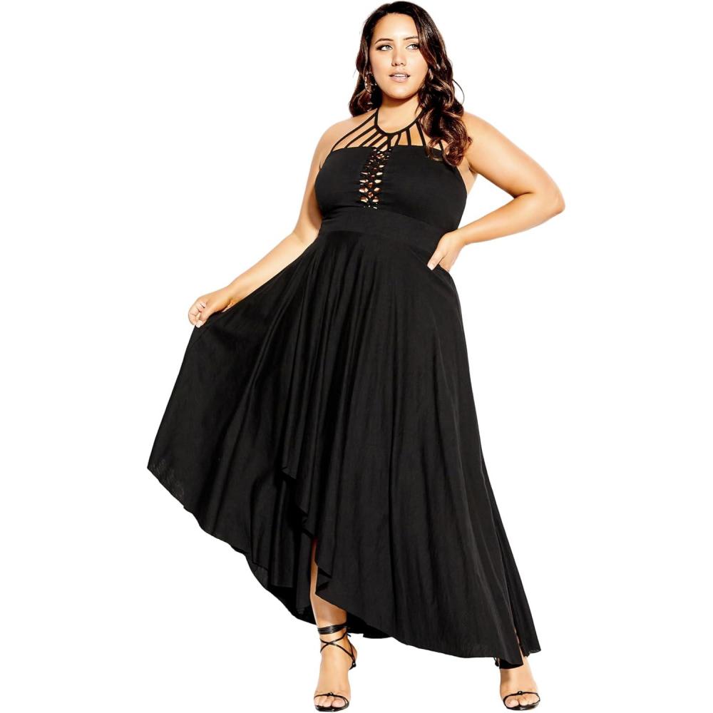 image:imageCity Chic Womens Dress  Plait Detail MaxiBlack