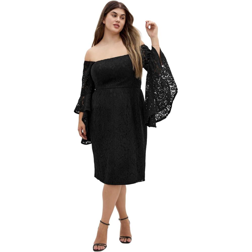 image:imageCity Chic Womens Plus Size Cocktail Dress Mystic LaceBlack