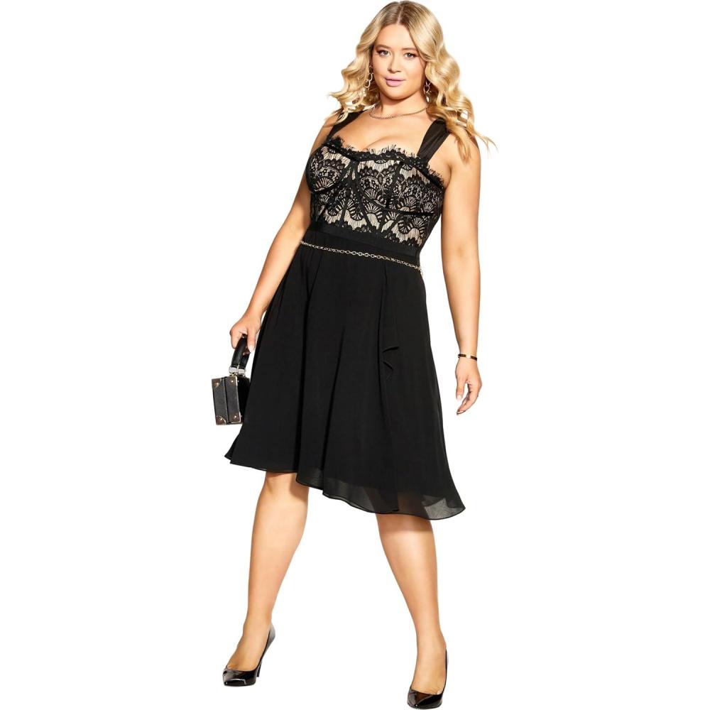 image:imageCity Chic Womens Plus Size Dress Eyelash EvieBlack