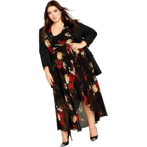 City Chic Women’s Julissa Print Maxi Dress(Bliss Floral)