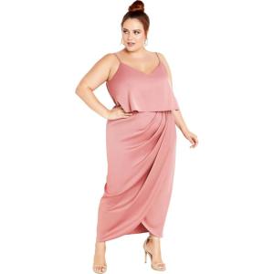 City Chic Women’s Plus Size Baby Frill Dress(Baby Blush)