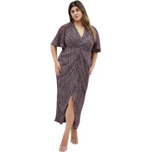 City Chic Women’s Plus Size Cocktail Dress – Lily Sparkle Maxi(Purple)