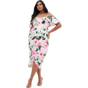 City Chic Women’s Plus Size Cocktail Dress – Love Me Do(Pink Garden)