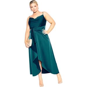 City Chic Women’s Plus Size Cocktail Dress – Simplicity(Viridian)