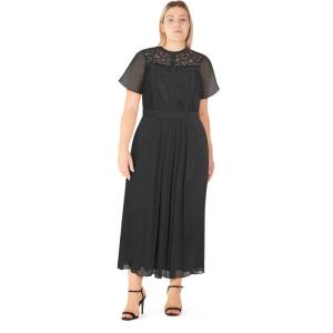 City Chic Women’s Plus Size Dress – Lace Zara(Black)