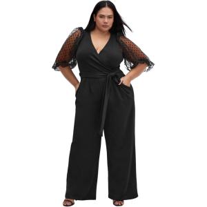 City Chic Women’s Plus Size Jumpsuit – Asher 3/4(Black)