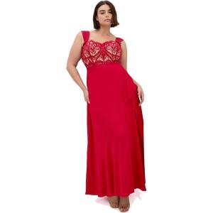 City Chic Women’s Plus Size Maxi Cocktail Dress – Sweet Evie(Red)