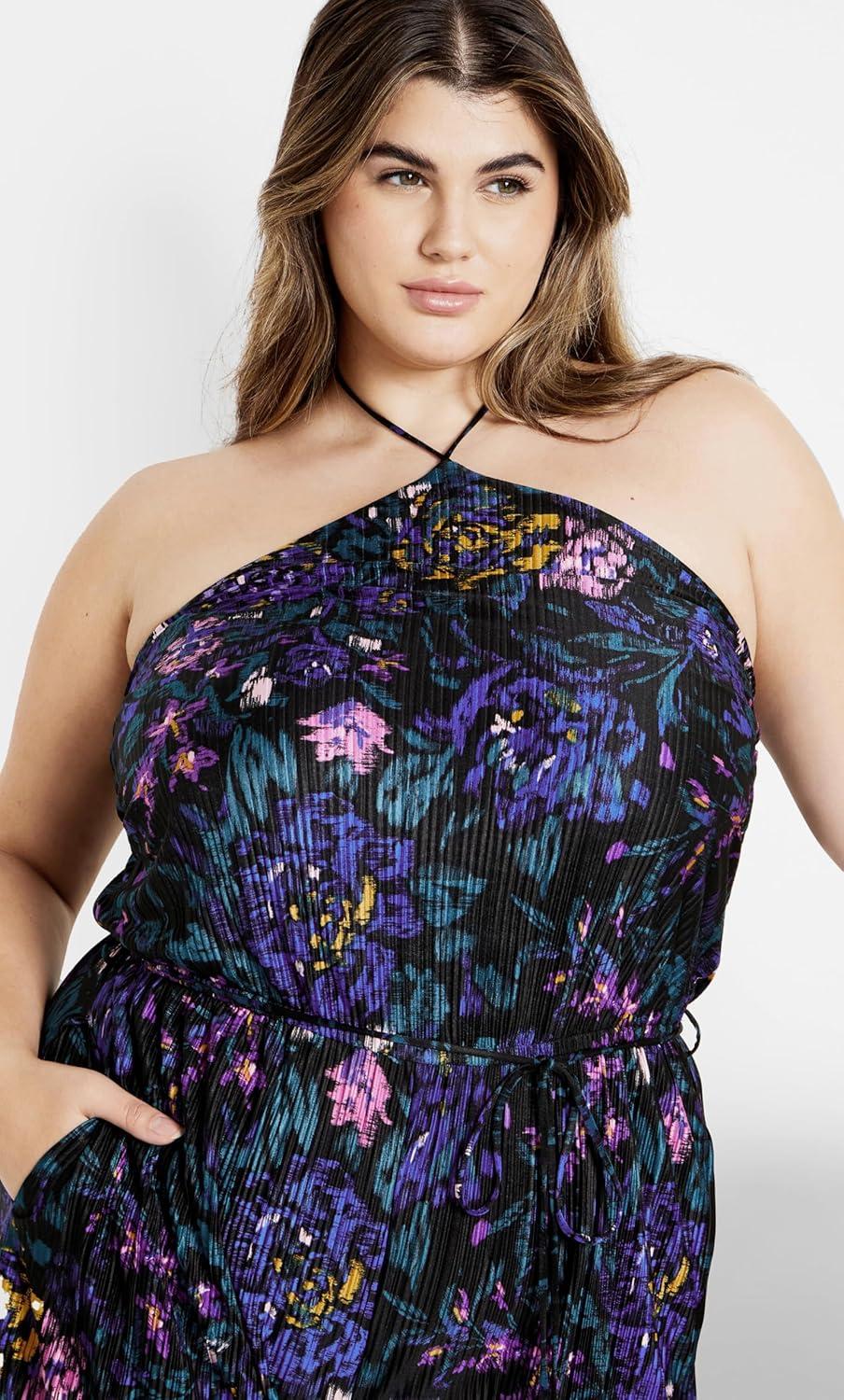 image:imageCITY CHIC Plus Size Jumpsuit Kira Print JumpsuitEtched Floral