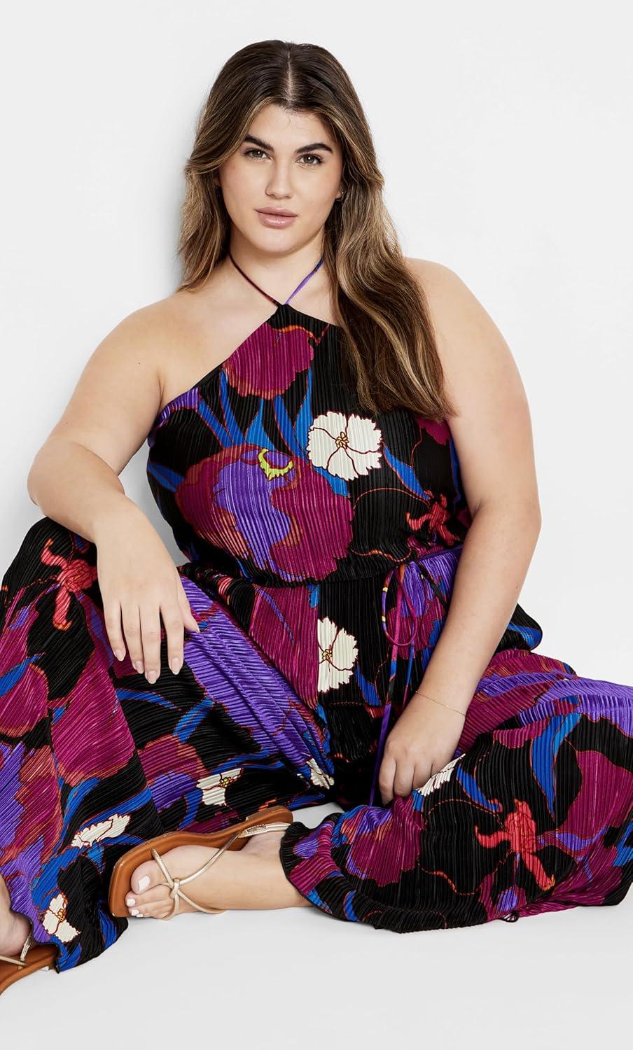 image:imageCITY CHIC Plus Size Jumpsuit Kira Print JumpsuitWild Flower
