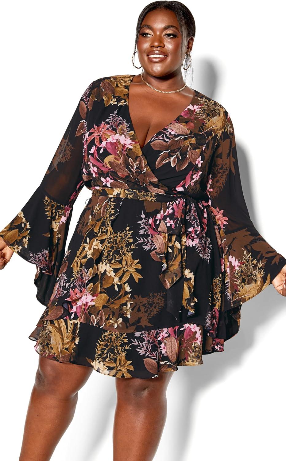 image:imageCity Chic Plus Size Dress Malaga Floral Dress