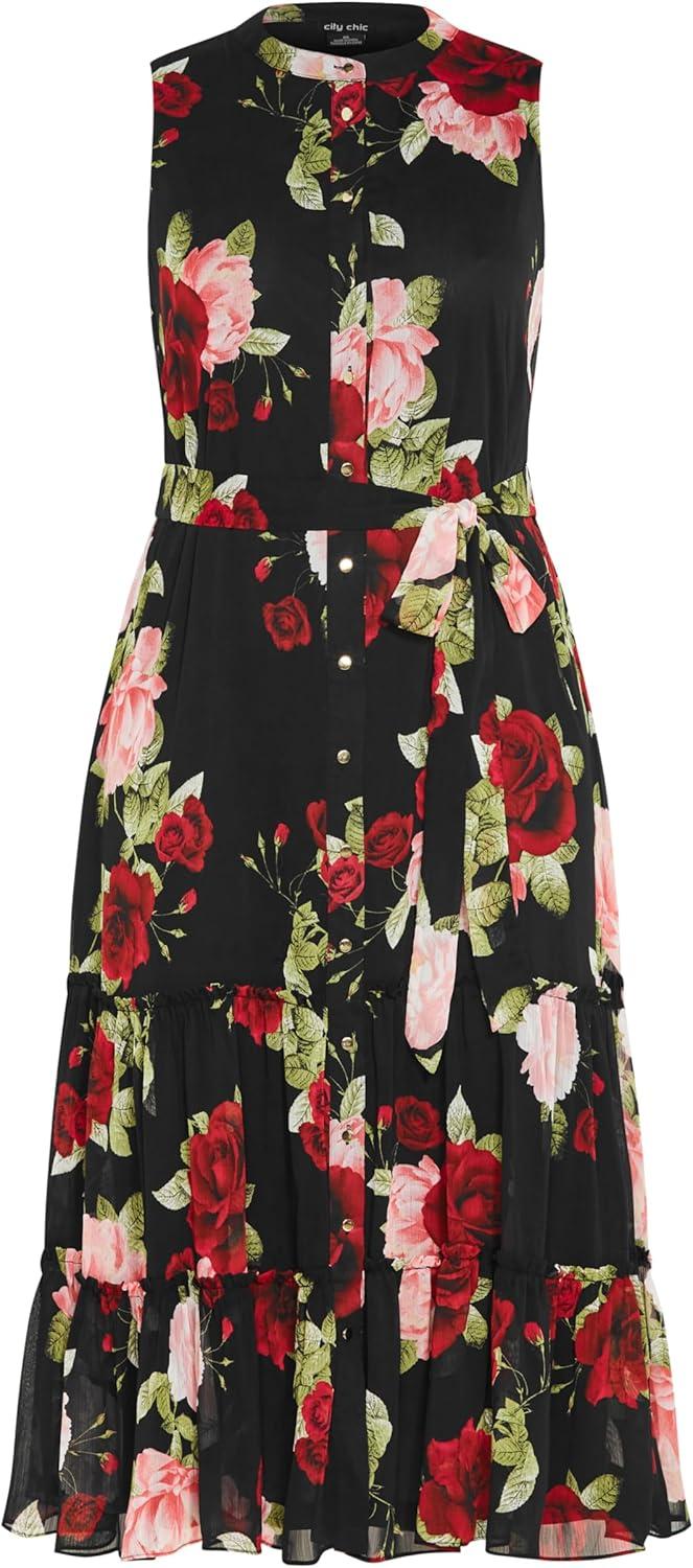 image:imageCity Chic Womens Dress Roma PrintDolce Black