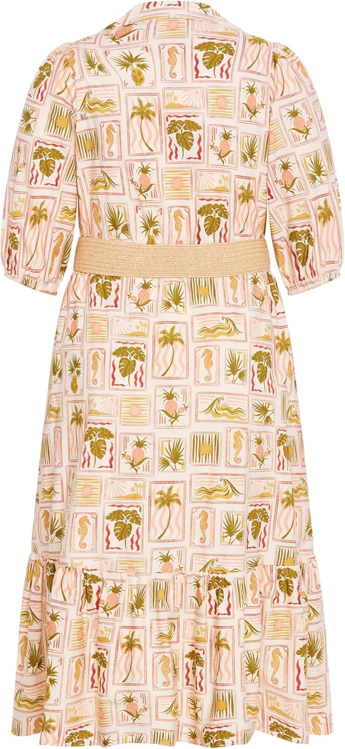 image:imageCity Chic Womens Plus Size Dress Anna Tropics Print SleevedCool Tropics