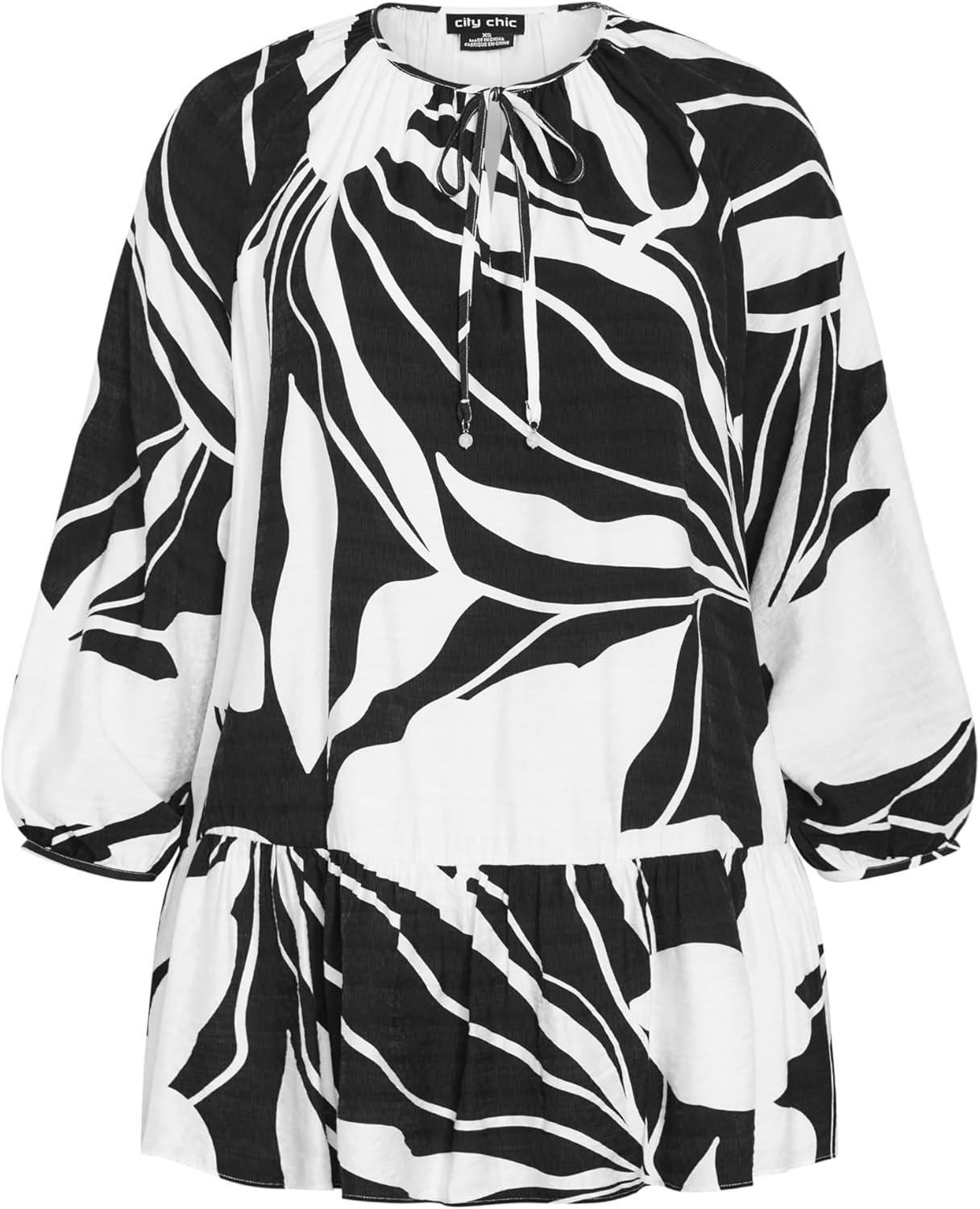 image:imageCity Chic Womens Plus Size Dress Palma Print ShiftPalm Paradise
