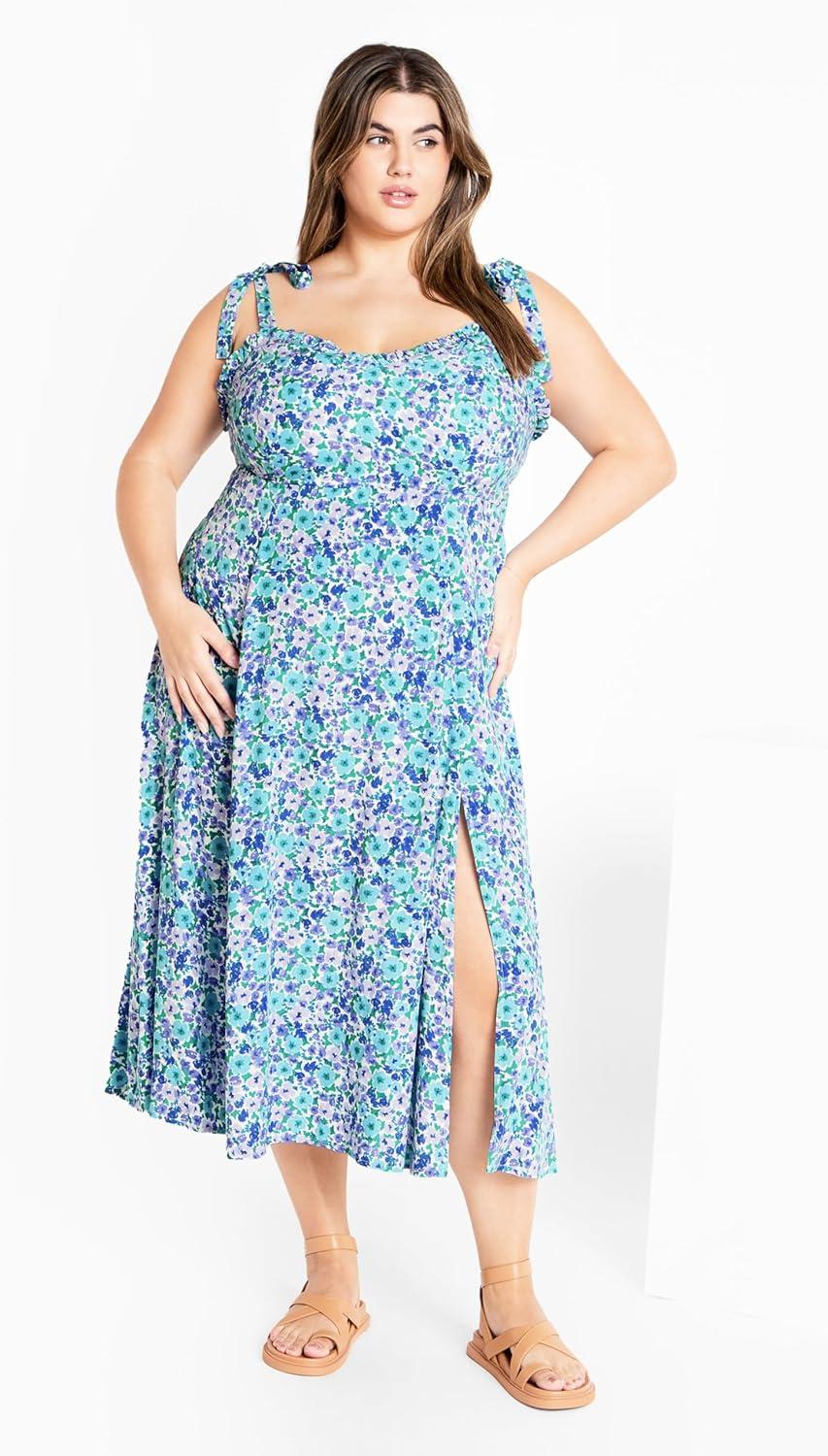 image:imageCity Chic Womens Plus Size Dress TamaraBlue Ditsy