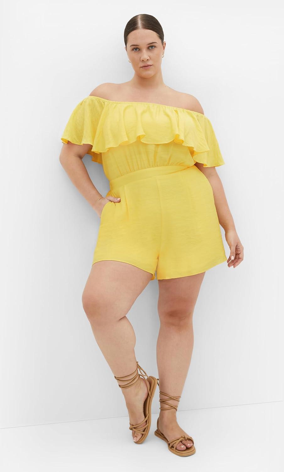 image:imageCity Chic Womens Plus Size Serene PlaysuitSunshine