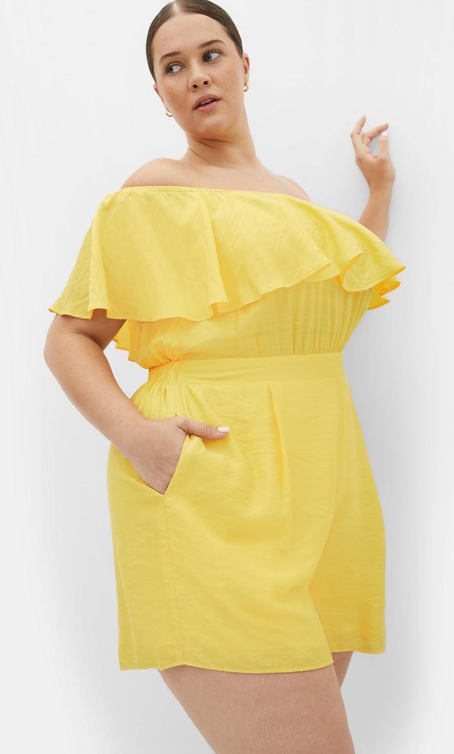 image:imageCity Chic Womens Plus Size Serene PlaysuitSunshine