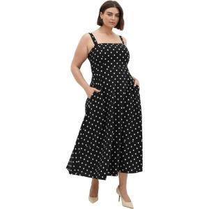 City Chic Women’s Plus Size Maxi Dress – Collins Print(Black Spot)