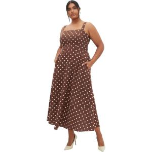 City Chic Women’s Plus Size Maxi Dress – Collins Print(Chocolate Spot)