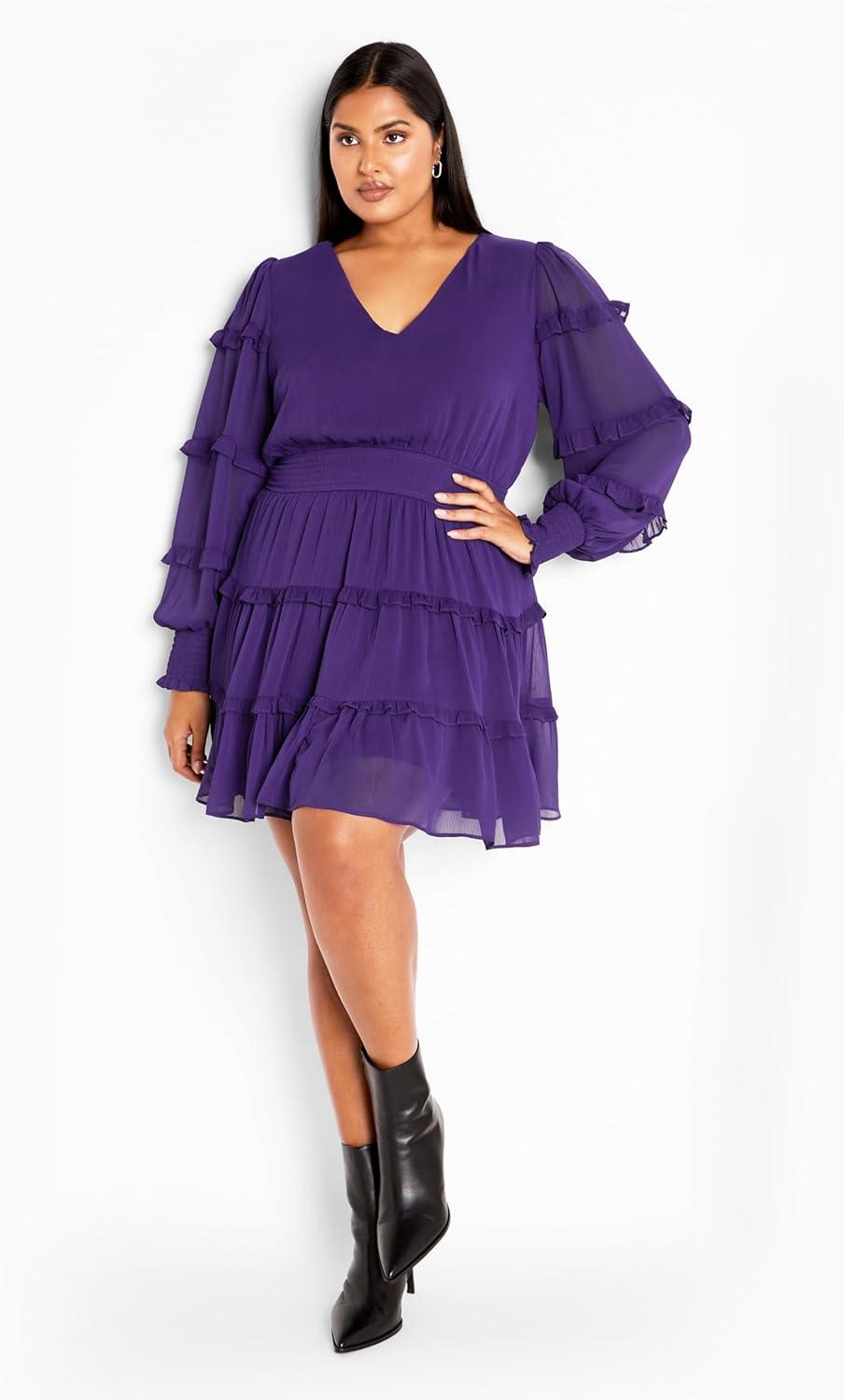 image:imageCity Chic Womens Plus Size Dress Daisy MayRoyal Purple