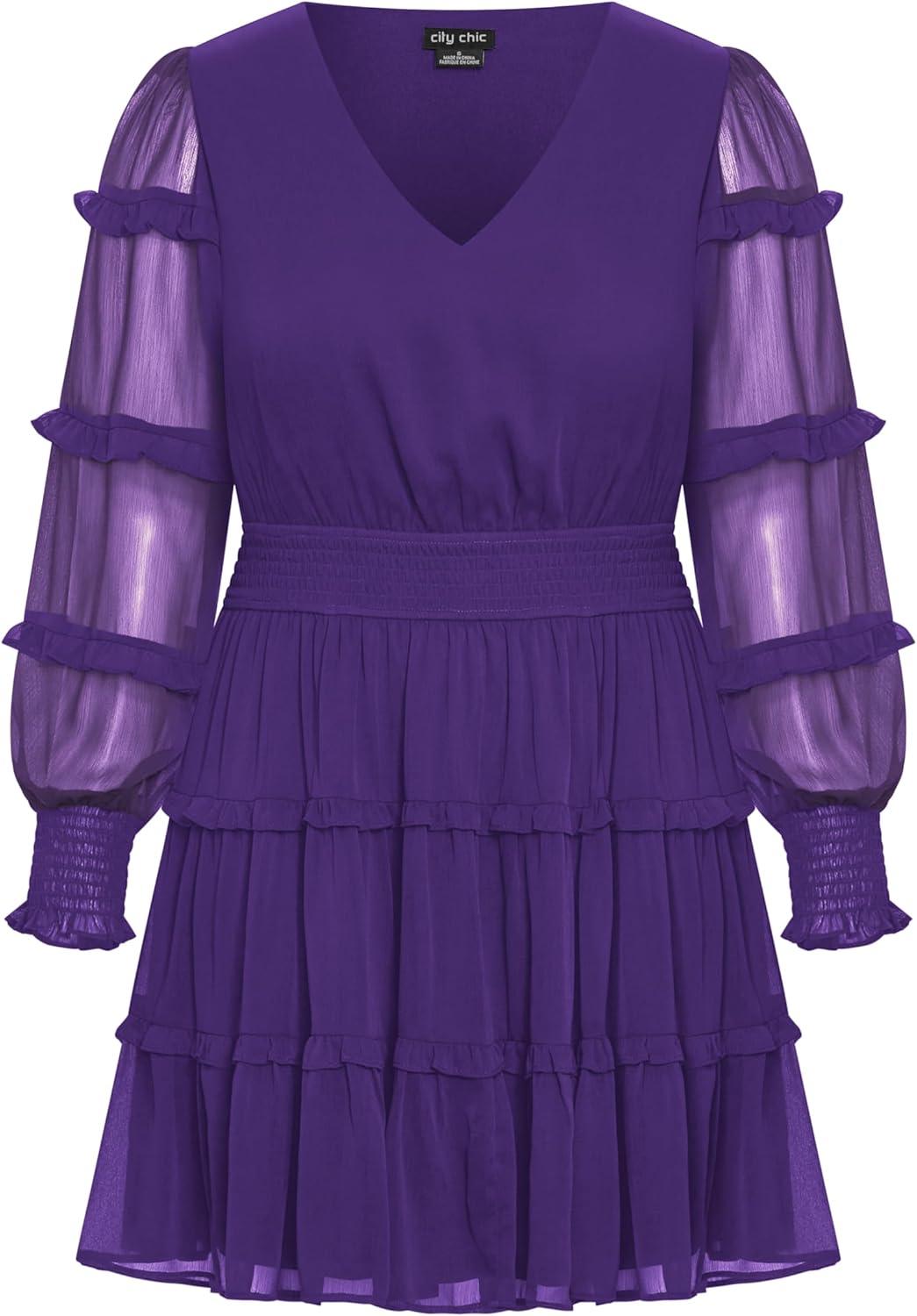 image:imageCity Chic Womens Plus Size Dress Daisy MayRoyal Purple