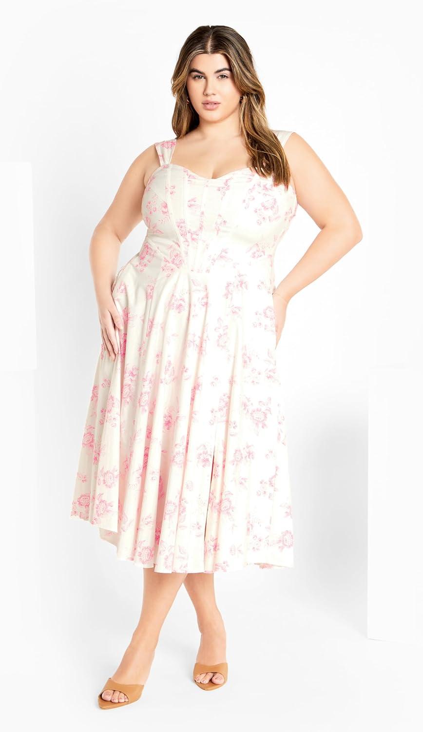 image:imageCity Chic Womens Plus Size Dress Marylou PrintEtched Rose