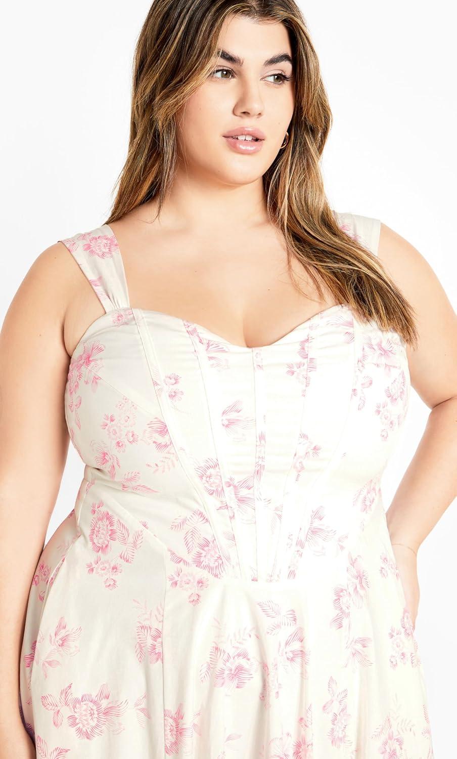 image:imageCity Chic Womens Plus Size Dress Marylou PrintEtched Rose