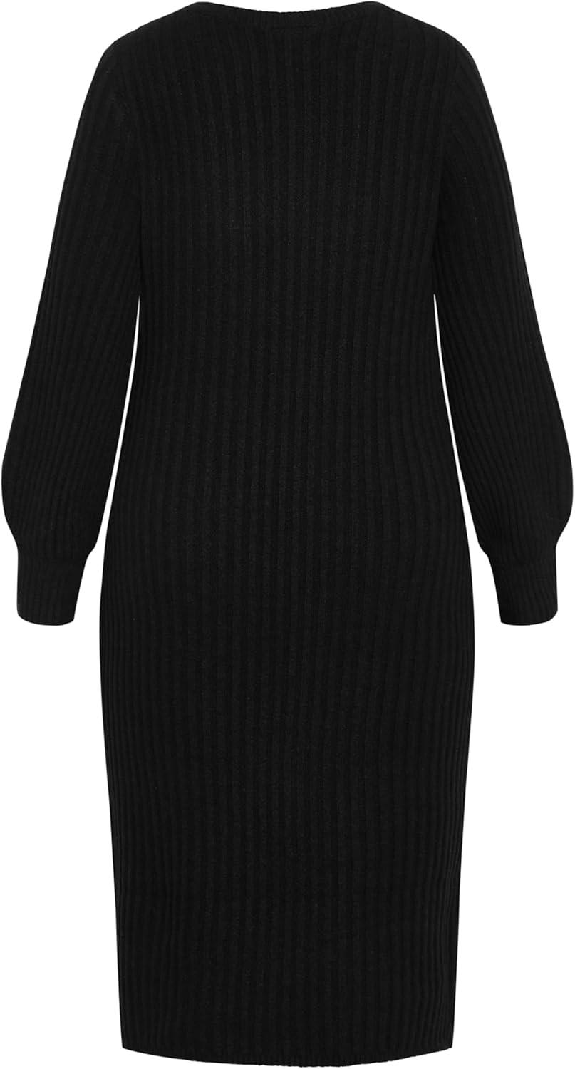 image:imageCity Chic Womens Dress Saskia RibBlack