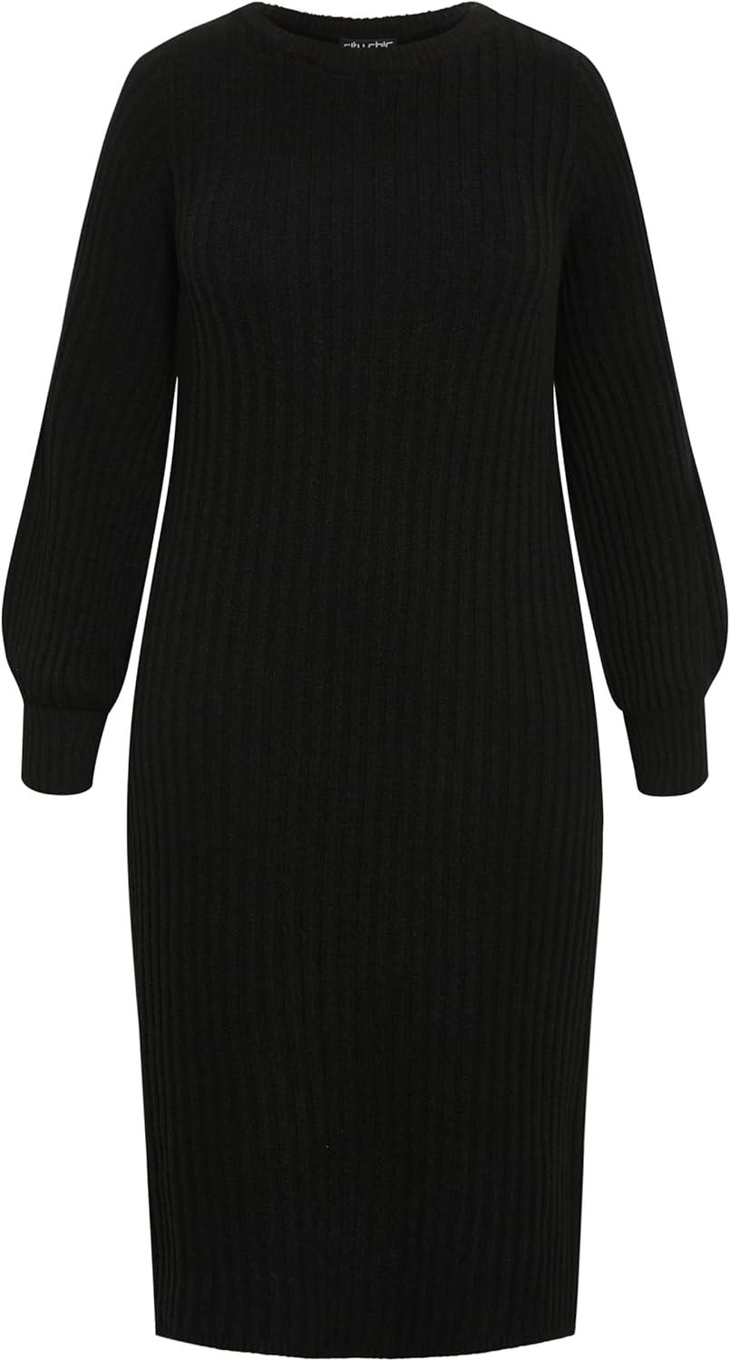image:imageCity Chic Womens Dress Saskia RibBlack