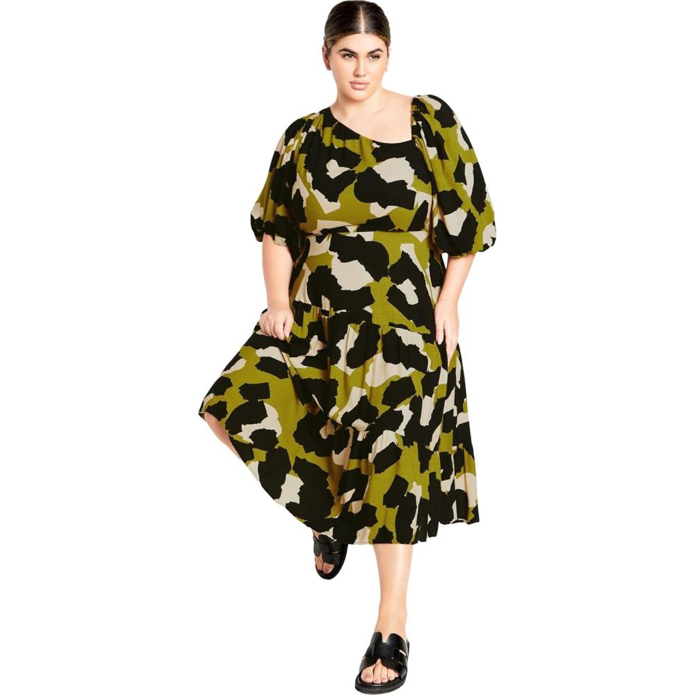 image:imageCity Chic Womens Plus Size Aria Print Dress
