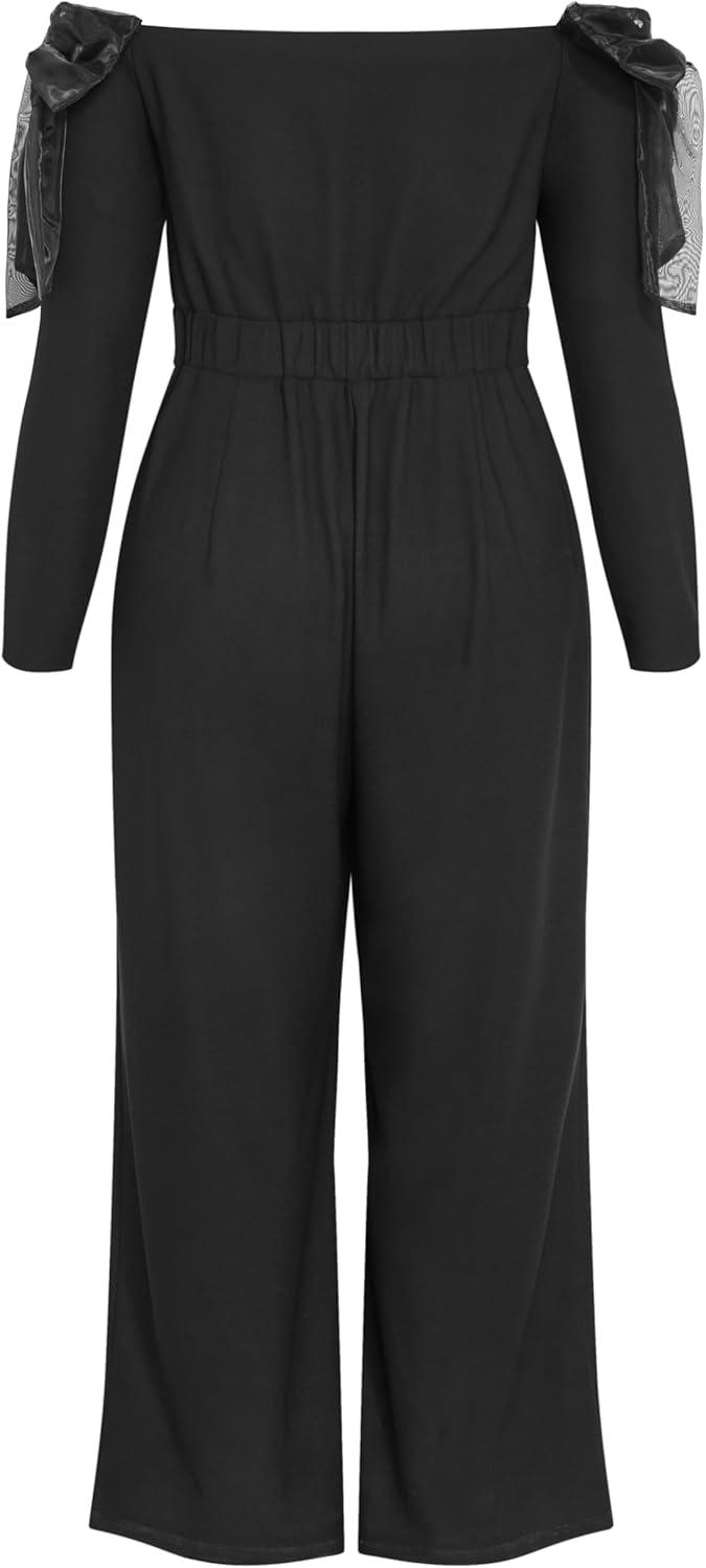 image:imageCity Chic Womens Plus Size Jumpsuit Stacie Off ShoulderBlack