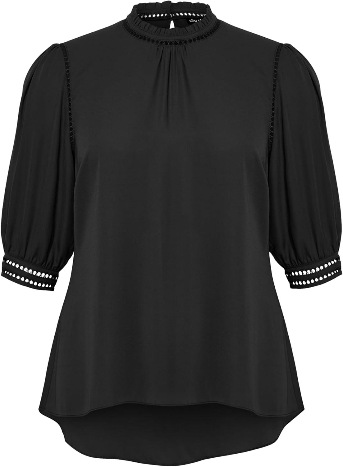 image:imageCity Chic Womens Plus Size Shirt Kiss Me Quick Elbow SleeveBlack
