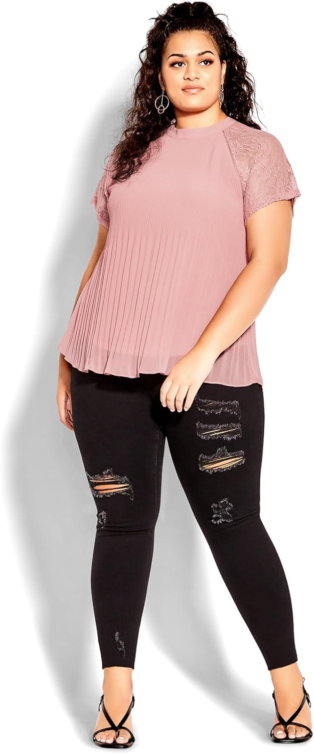 image:imageCity Chic Womens Plus Size Top Lace CherishRose Pink