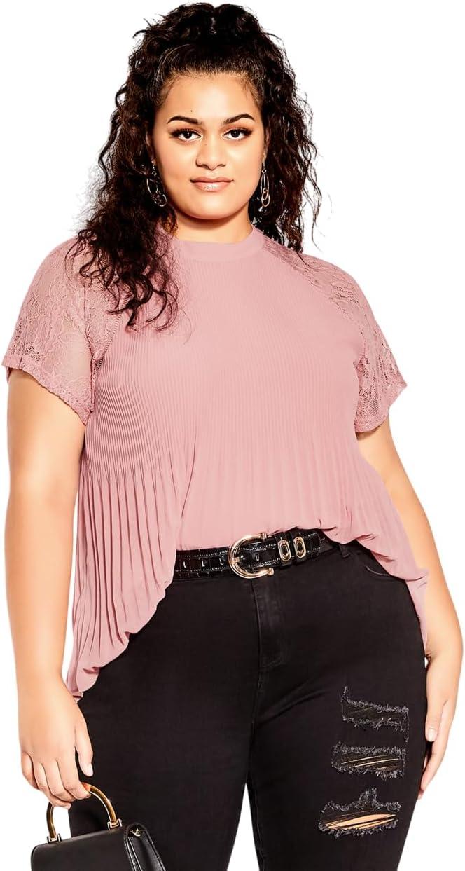 image:imageCity Chic Womens Plus Size Top Lace CherishRose Pink