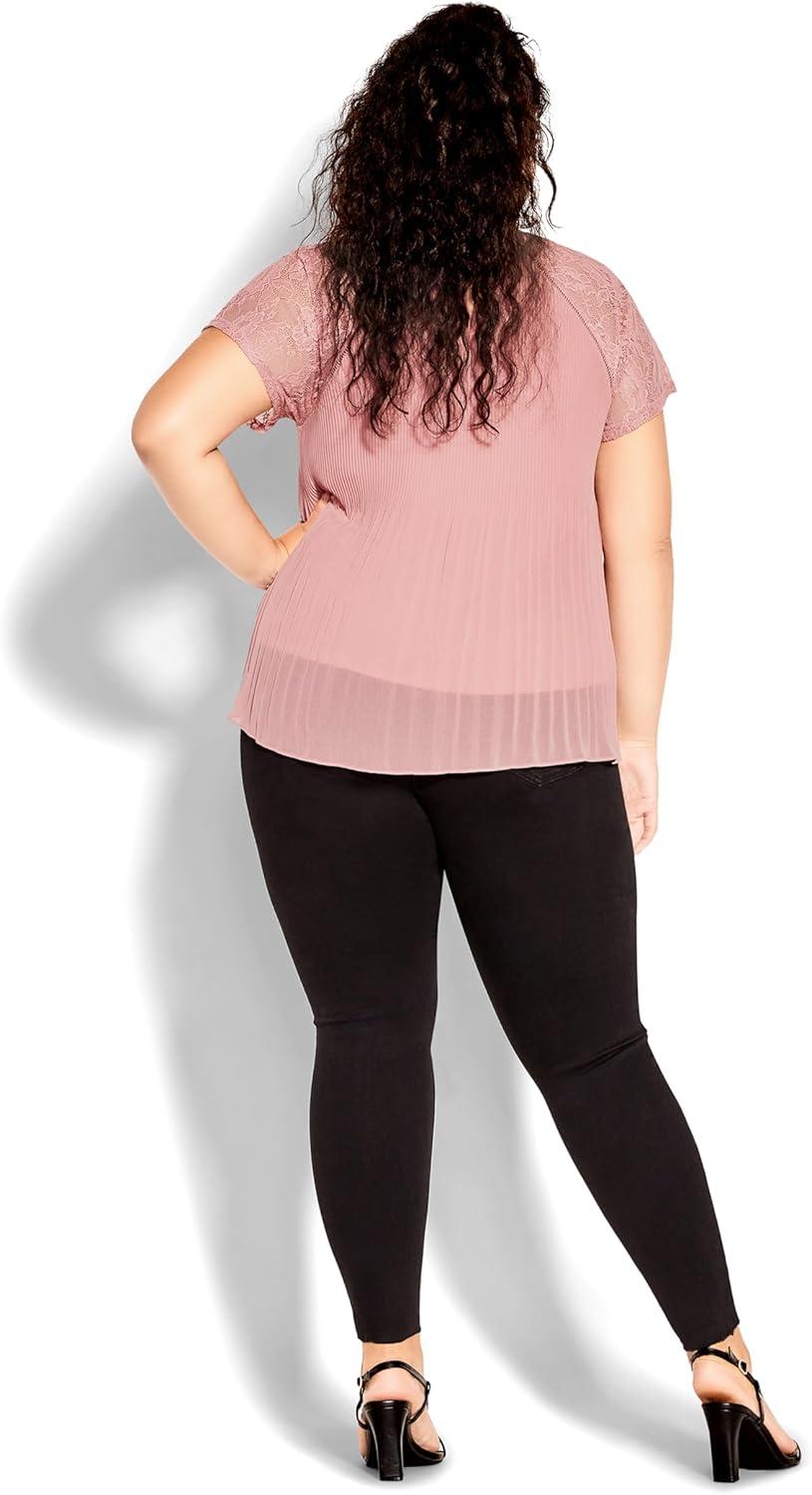 image:imageCity Chic Womens Plus Size Top Lace CherishRose Pink