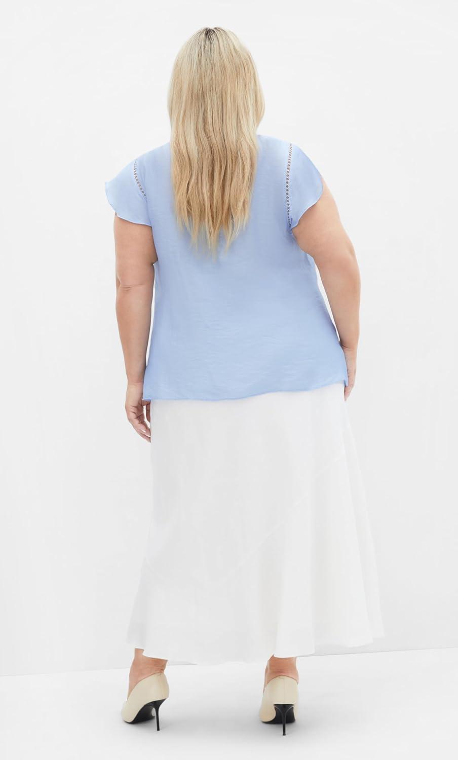 image:imageCity Chic Womens Plus Size Top Lorelai Short SleeveSky Blue