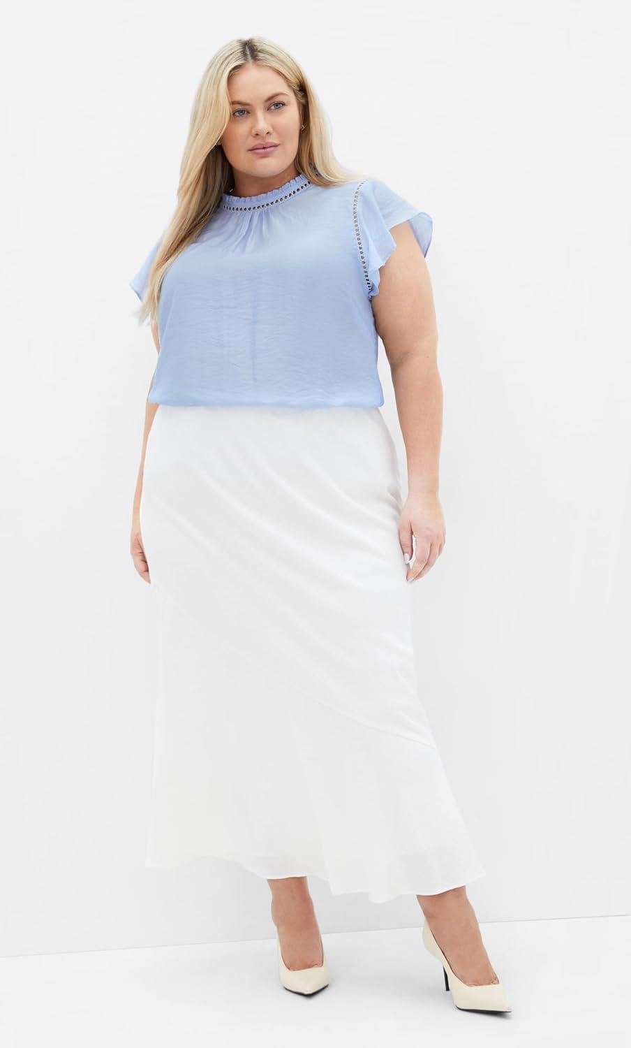image:imageCity Chic Womens Plus Size Top Lorelai Short SleeveSky Blue