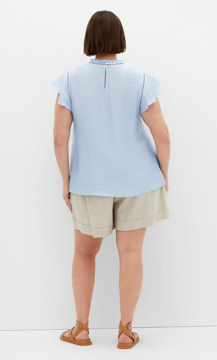 image:imageCity Chic Womens Plus Size Top Lorelai Short SleeveSky Blue