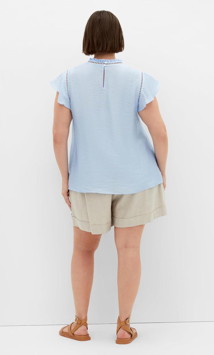 image:imageCity Chic Womens Plus Size Top Lorelai Short SleeveSky Blue