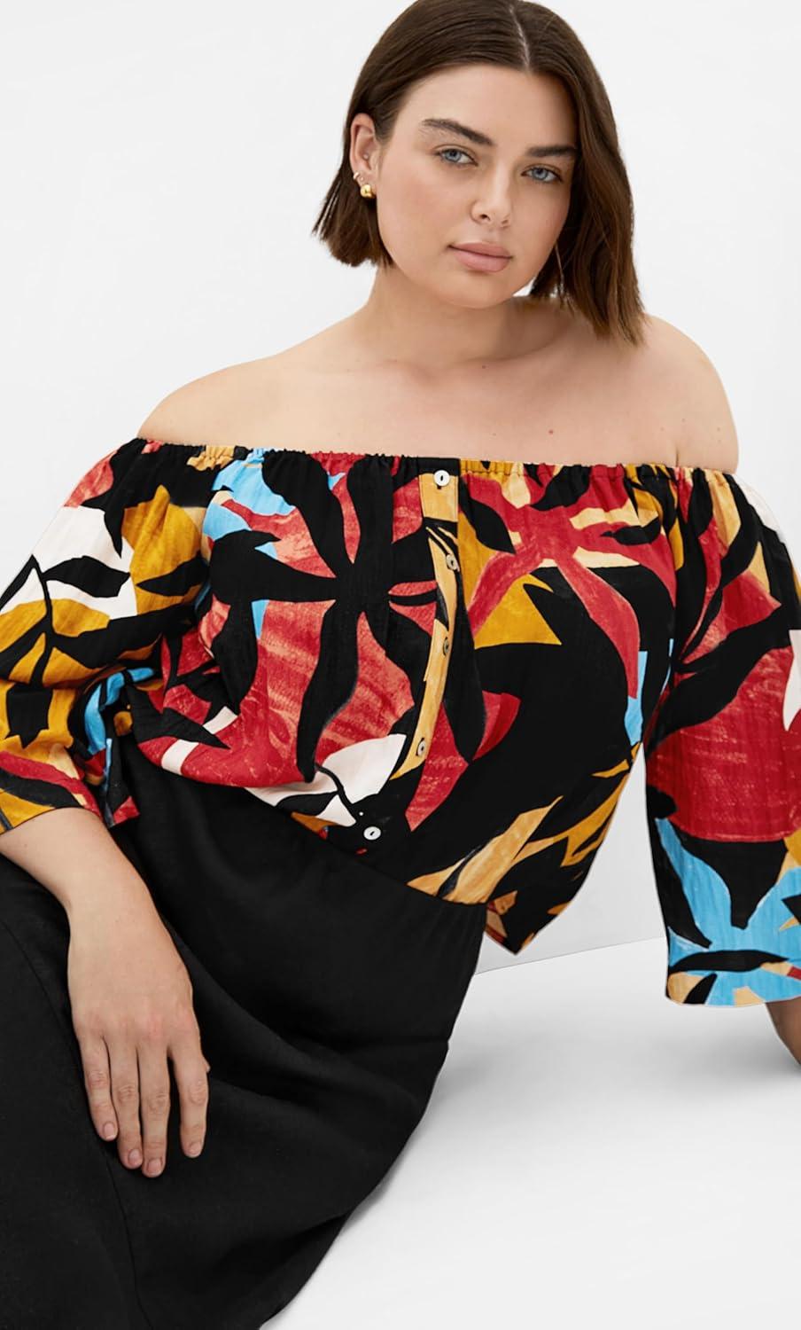 image:imageCity Chic Womens Plus Size Top Maiya PrintTropical Oasis
