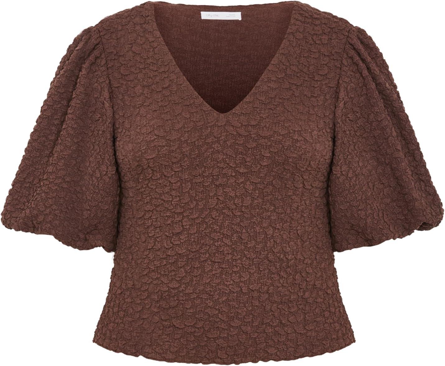 image:imageCity Chic Womens Top Chrissie V NeckChocolate