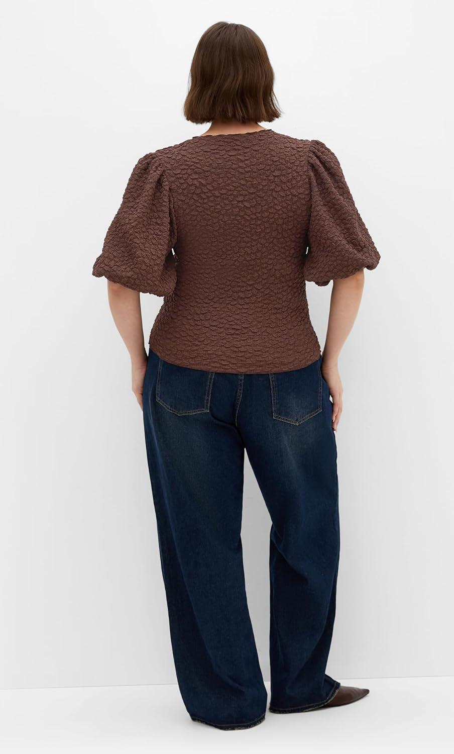 image:imageCity Chic Womens Top Chrissie V NeckChocolate